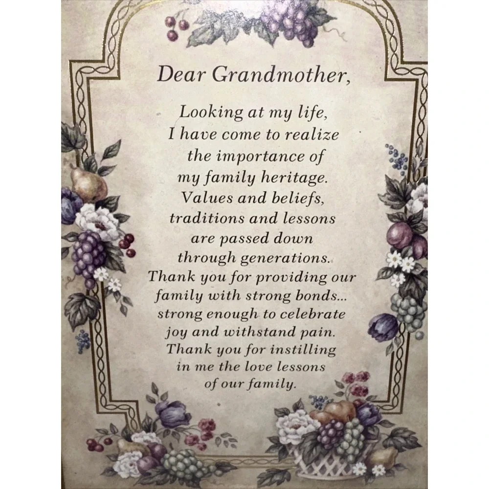 Heartfelt Inc Letters From The Heart Grandmother Framed Poem Kathy Seek 2001
